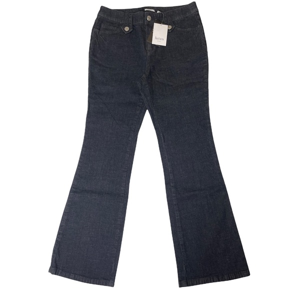 Liz Claiborne Organic Heritage Stretch Dark Wash Straight Leg Jean Size 6 Petite - Picture 3 of 11